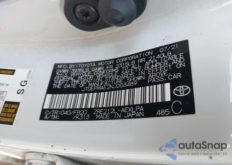 2022 Toyota Corolla Le from USA, damaged, VIN JTDEPMAE2NJ203489